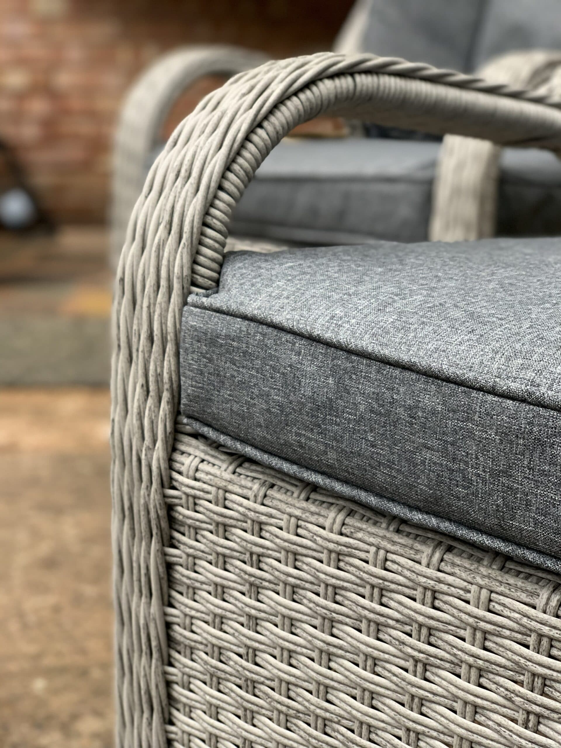 Rattan Firepit Dining Patio Set With 4 Chairs