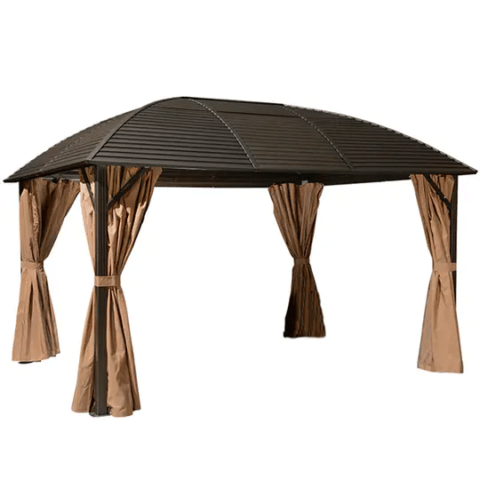 3x4meter Aluminum frame Roof Gazebo Solid Roof Party Galvanized Luxury Garden Gazebo Curved Metal Roof Hard Top Gazebo