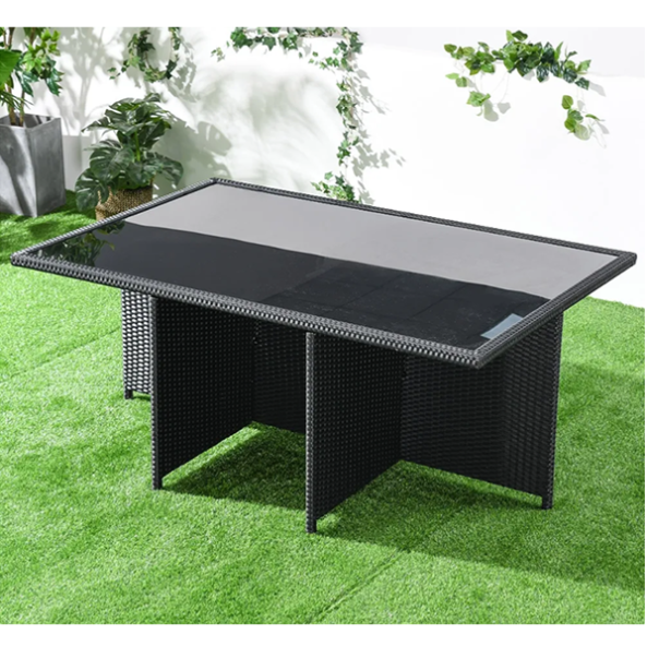 7 Piece Rattan Dining Table Outdoor Conversation Set