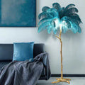 Nordic Luxury Feather Floor Lamp Resin Standing Light
