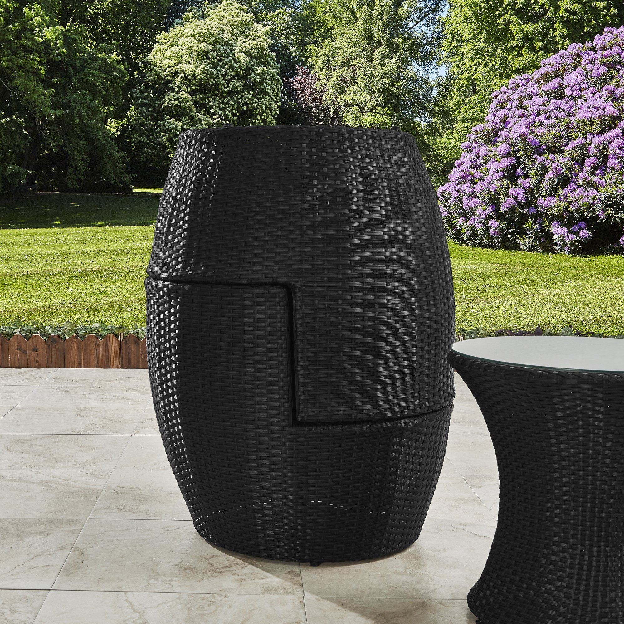 2 Seater Rattan Egg Chair Bistro Set