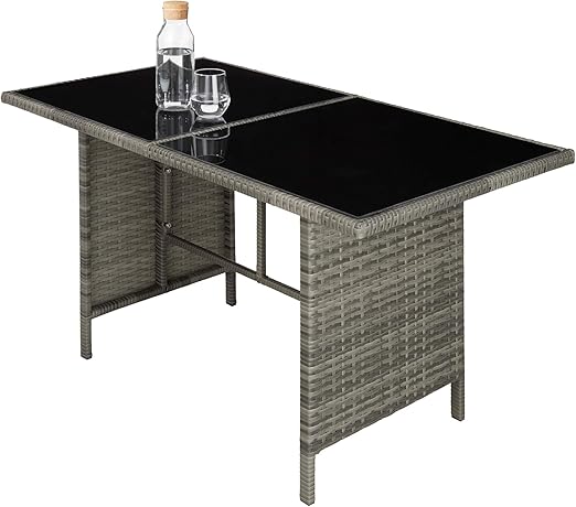 TecTake Rattan Garden Furniture Set - 8 Seater Garden Rattan Furniture Set Including an Outdoor Sofa, 2 Stools, Table, Cushions, Assembly Clamps and Instructions