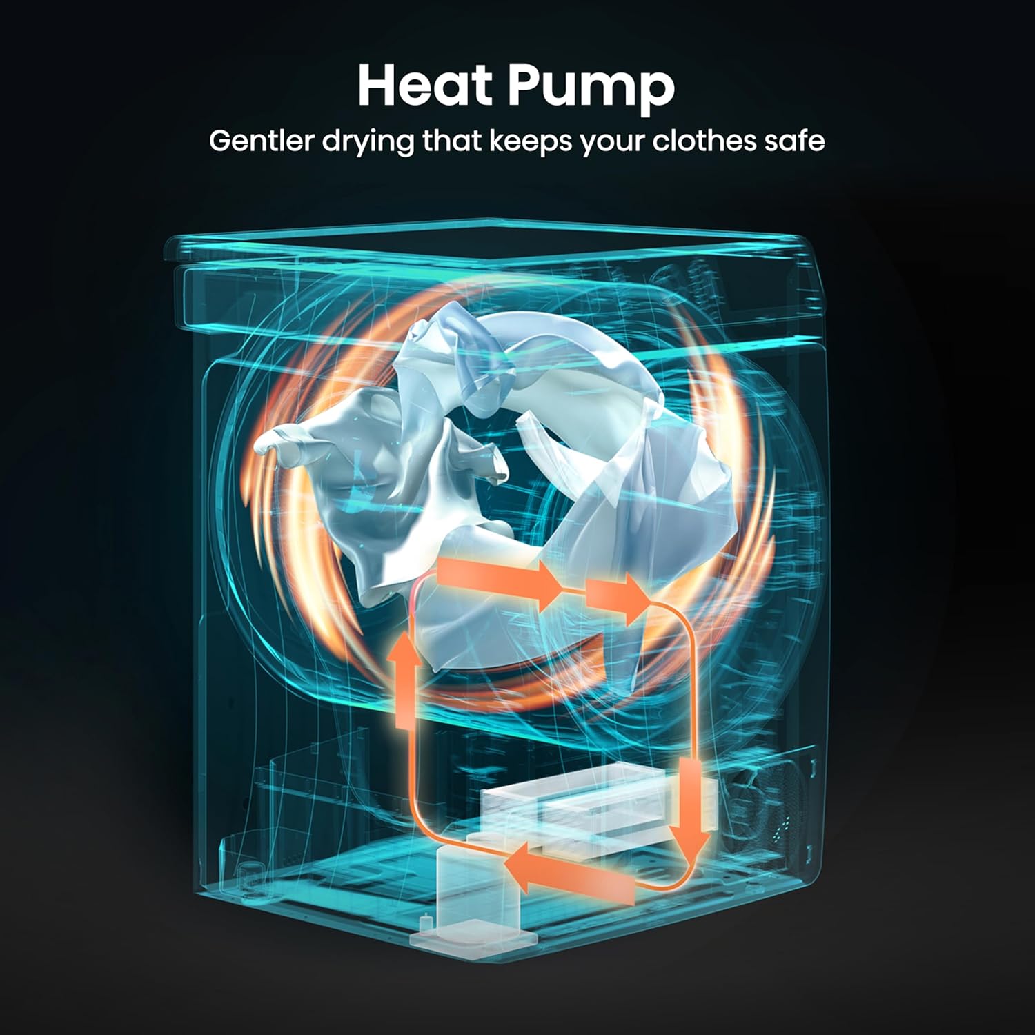 Hisense DH1Q802BW2 60cm Freestanding 8 KG Heatpump Front Load Tumble Dryer, 16 Programmes, Auto Dry, Steam Refresh, Allergy Care - White [Energy Class A]