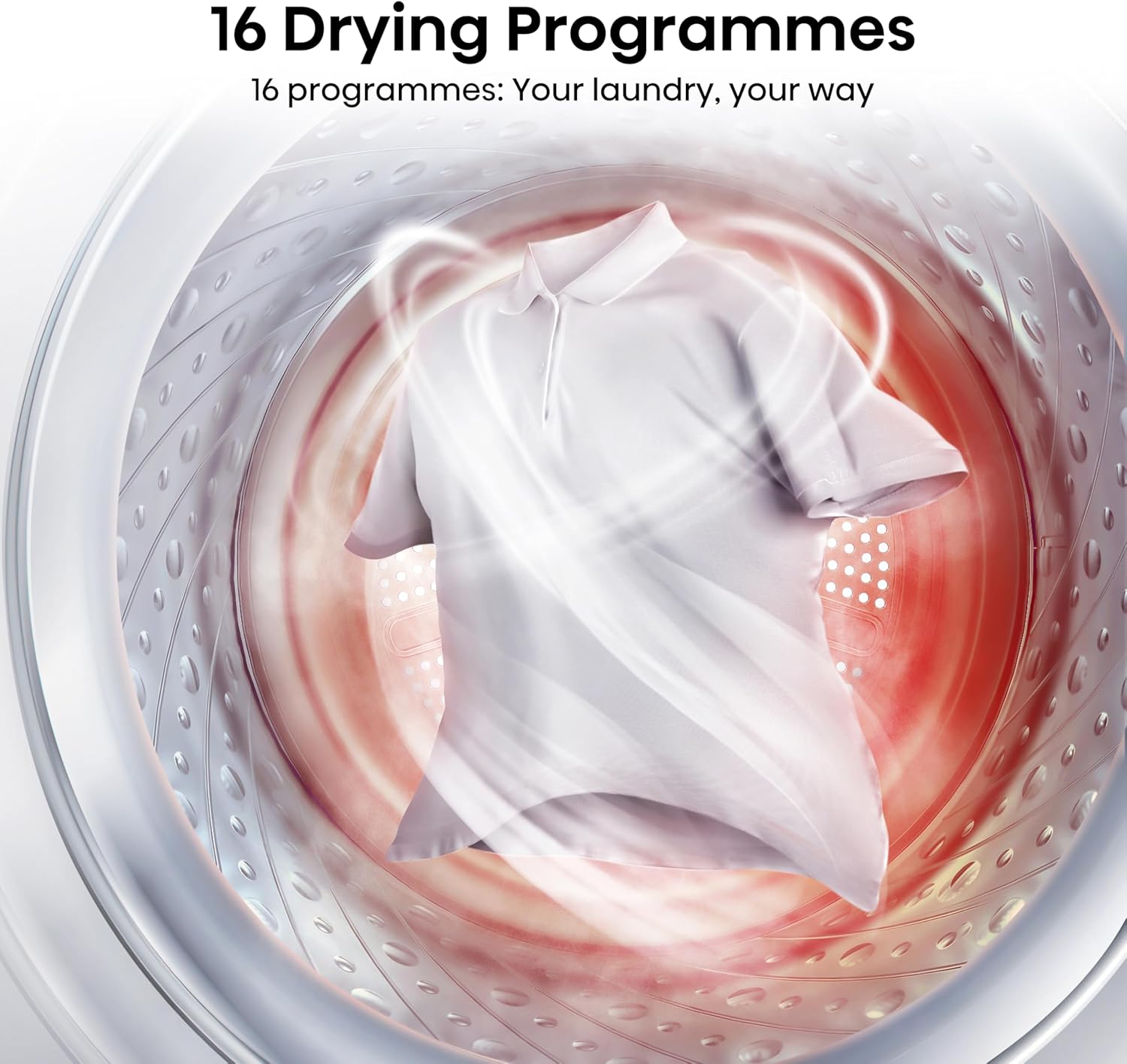 Hisense DH1Q802BW2 60cm Freestanding 8 KG Heatpump Front Load Tumble Dryer, 16 Programmes, Auto Dry, Steam Refresh, Allergy Care - White [Energy Class A]