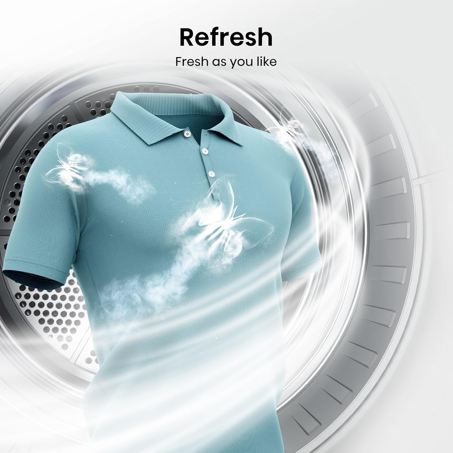 Hisense DH1Q802BW2 60cm Freestanding 8 KG Heatpump Front Load Tumble Dryer, 16 Programmes, Auto Dry, Steam Refresh, Allergy Care - White [Energy Class A]