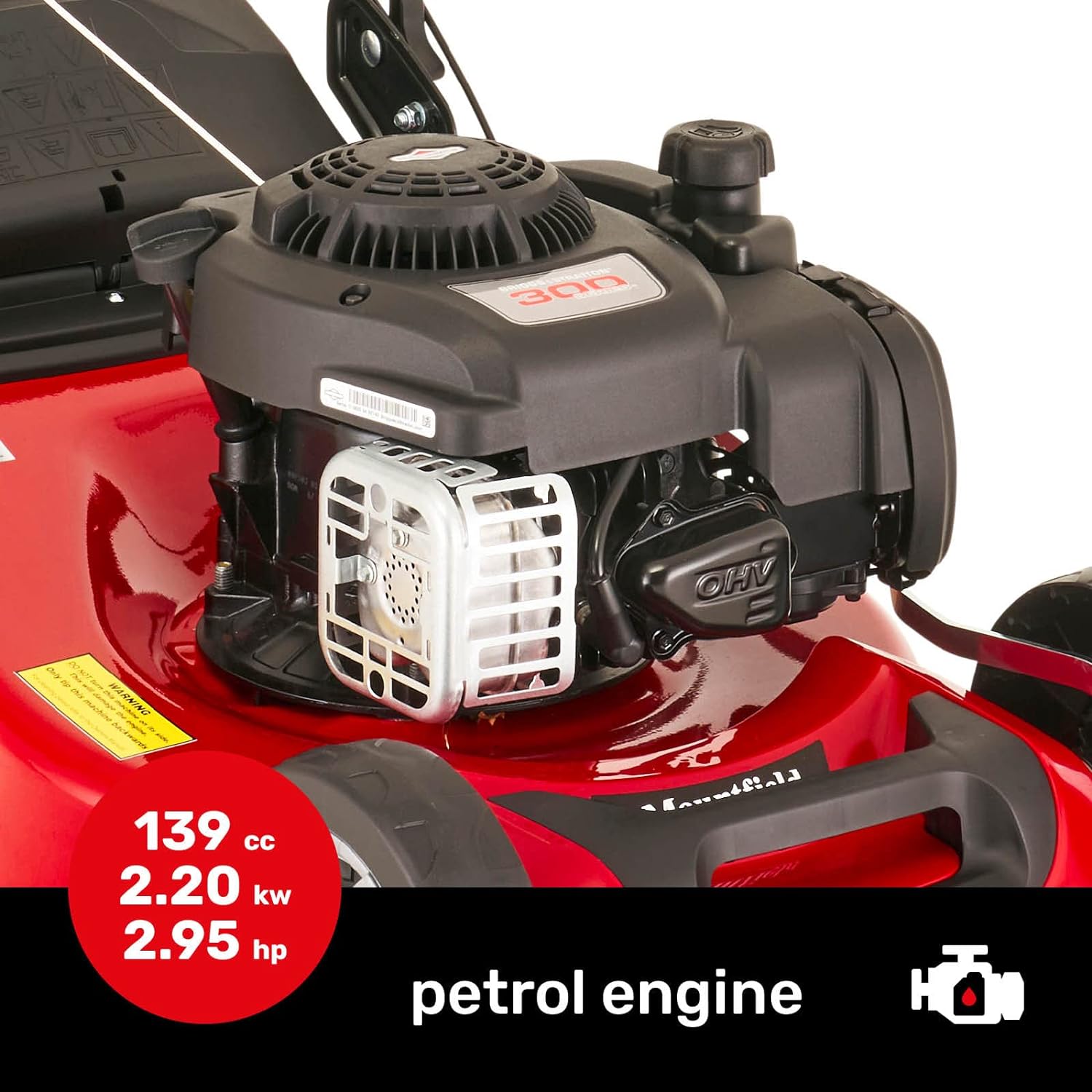 Mountfield lawn mower with manual drive, model HP185, red and grey, item 2L0481043/MC