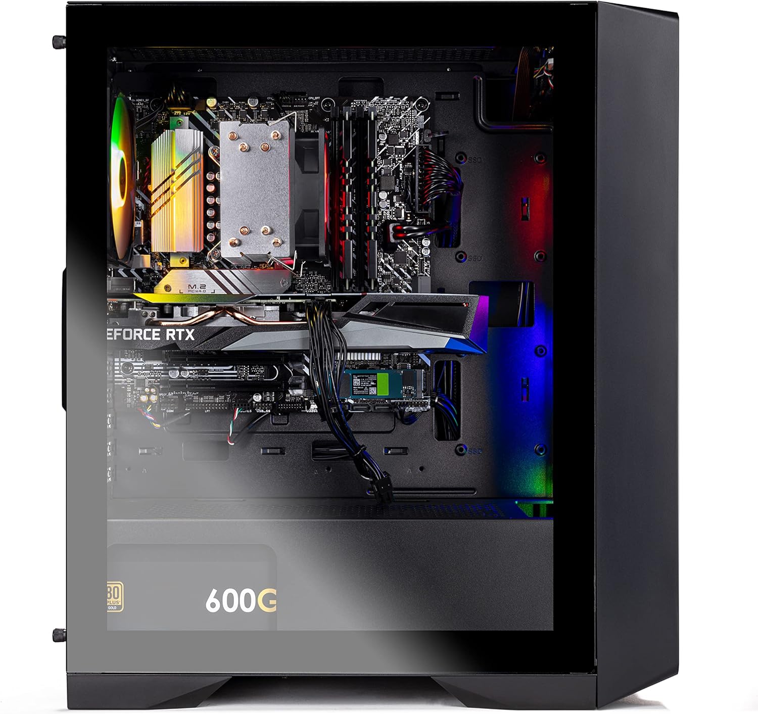Skytech Archangel Gaming Computer PC Desktop – Ryzen 5 3600 3.6GHz, GTX 1660 Super 6G, 500GB SSD, 16GB DDR4 3200MHz, RGB Fans, Windows 11 Home 64-bit, 802.11AC Wi-Fi