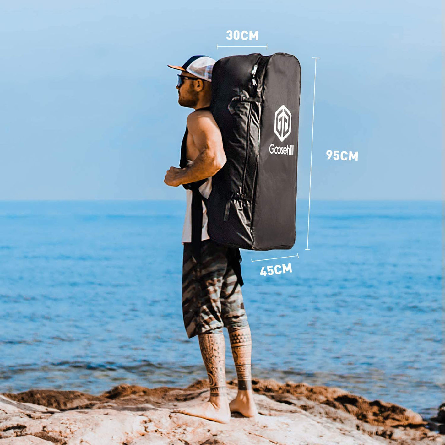 Goosehill Inflatable Stand Up Paddle Board, Premium SUP Package, 10′ Long 32′′ Wide 6′′ Thick, Patterns Open for Customization