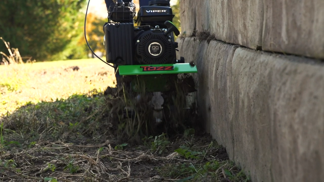 Tazz 35310 2-in-1 Front Tine Tiller Weed Eater.