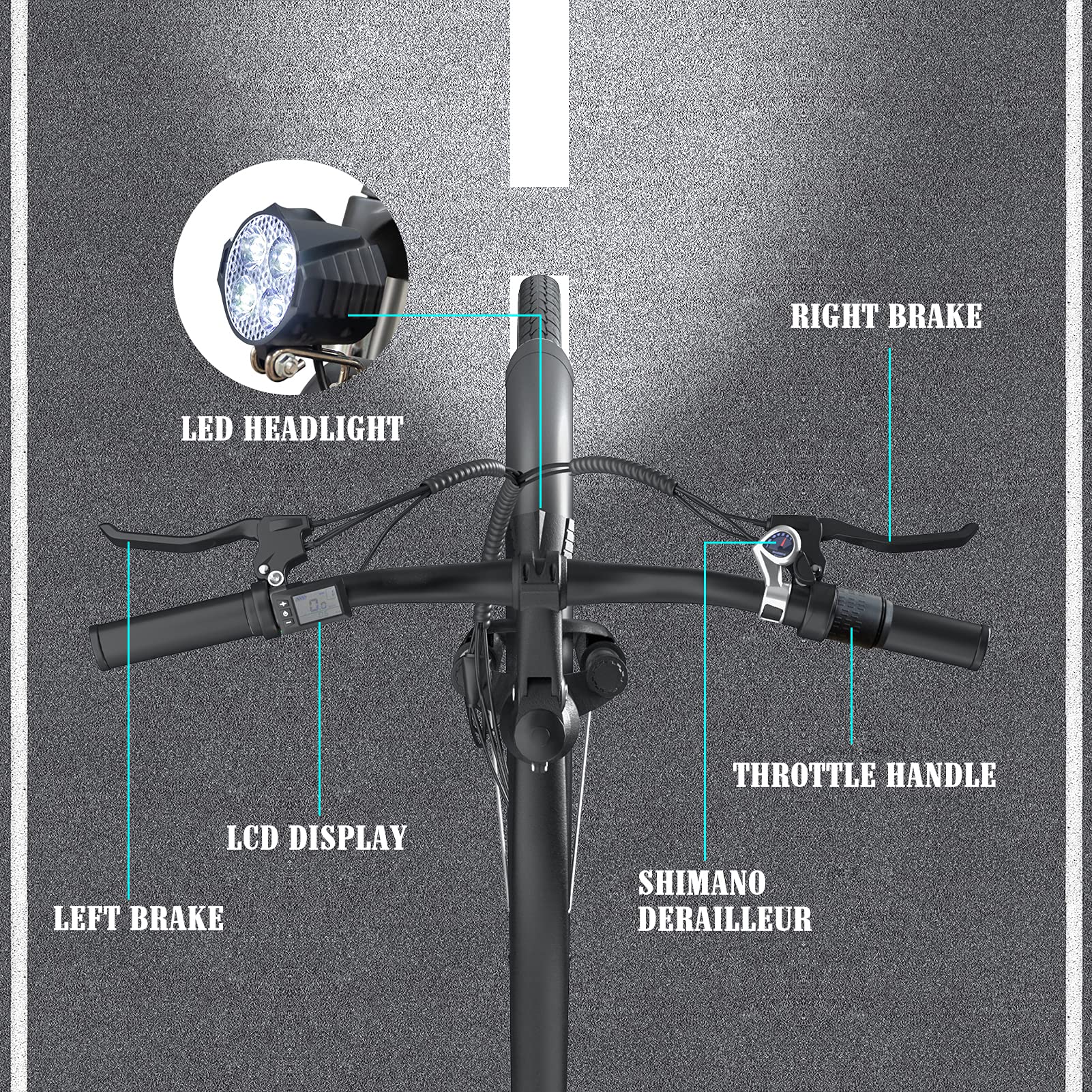 ESKUTE Electric City Bike 28”Electric Bicycle 250W with Removable Li-Ion Battery 36V 10A for Adults, Shimano 7 Speed Transmission Gears Double Disc Brake