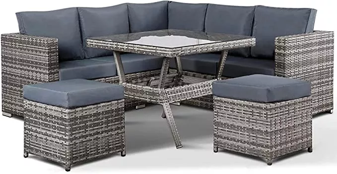 Rattan Garden Furniture Set 5 Piece Corner Sofa Cutlery Set