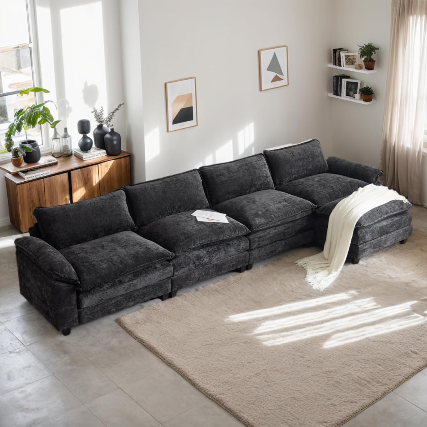 Karl home Sectional Sofa Modular Deep Seat Sofa Couch