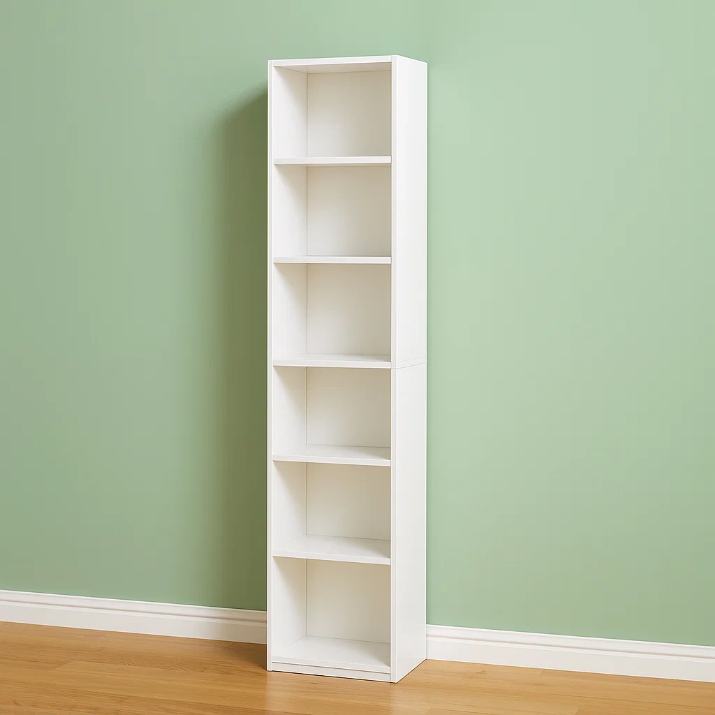 Étagère de rangement blanche en aggloméré et bois, pour salon, 30 x 20 x 180 cm