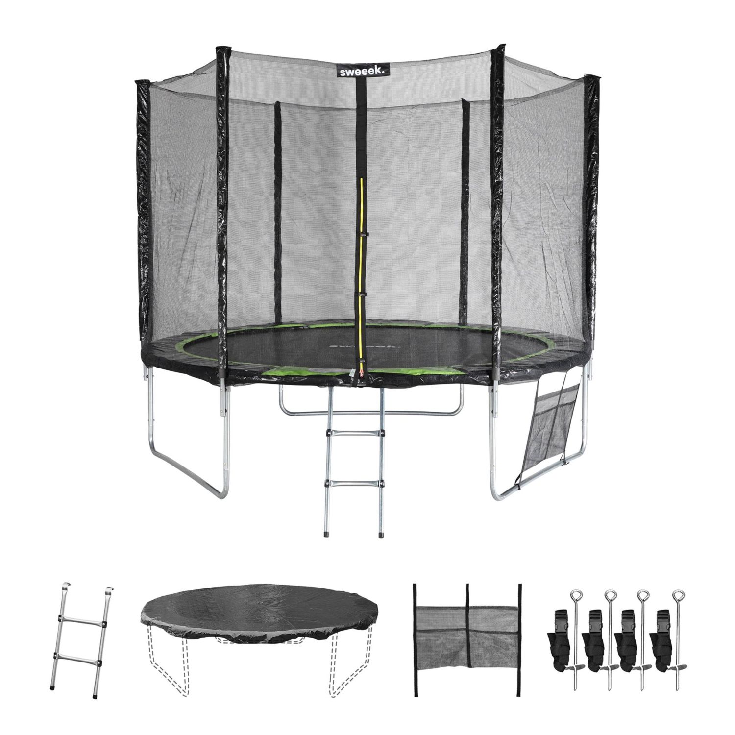 305 cm Trampolin mit Zubehörset, Grün
