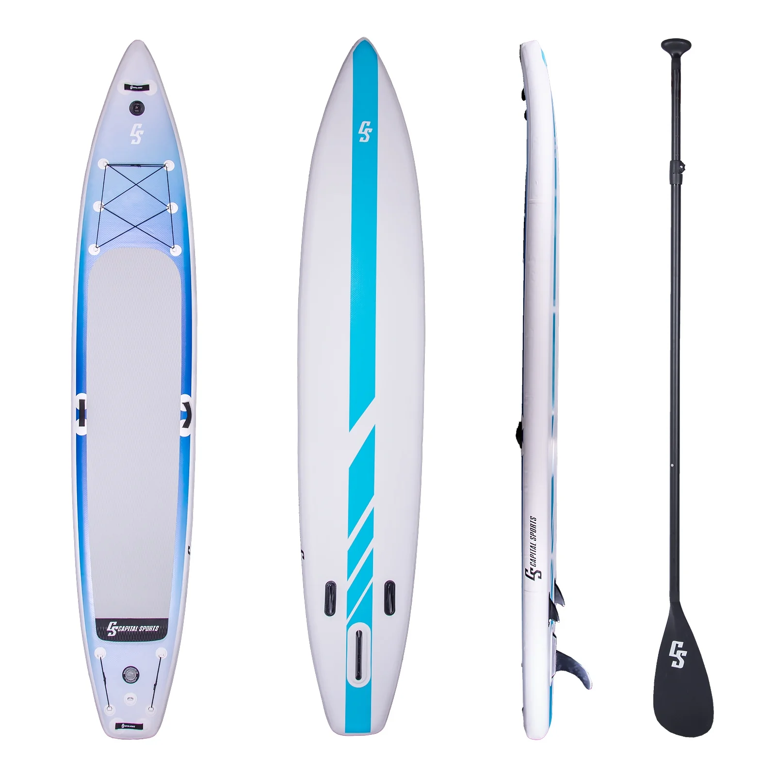 Mamao SUP-Board-Set 427 Aufblasbares SUP-Board 427 x 77 x 15 cm in Weiß und Blau