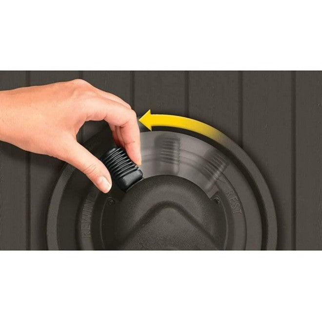 Suncast 125' Aquawinder Gartenschlauchaufroller (Modelljahr 2025) mit automatischem hydraulischem Aufrollmotor. Farbe: Java (2er-Pack).