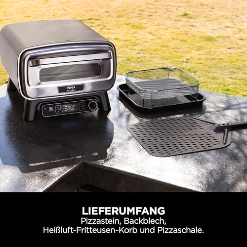 Ninja Artisan 4-in-1 Outdoor-Pizzaofen und Heißluftfritteuse (Modelljahr 2025). 30 cm. Grau. MO201EU
