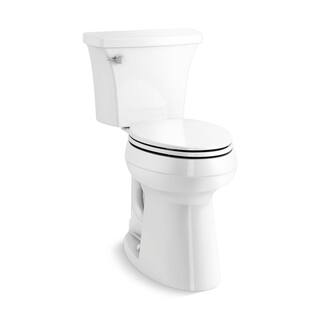 KOHLER Extra hohes Highline Arc Zweiteiliges WC mit Einzelspülung (1,28 GPF). Verlängerte Form. Weiß (inkl. WC-Sitz).