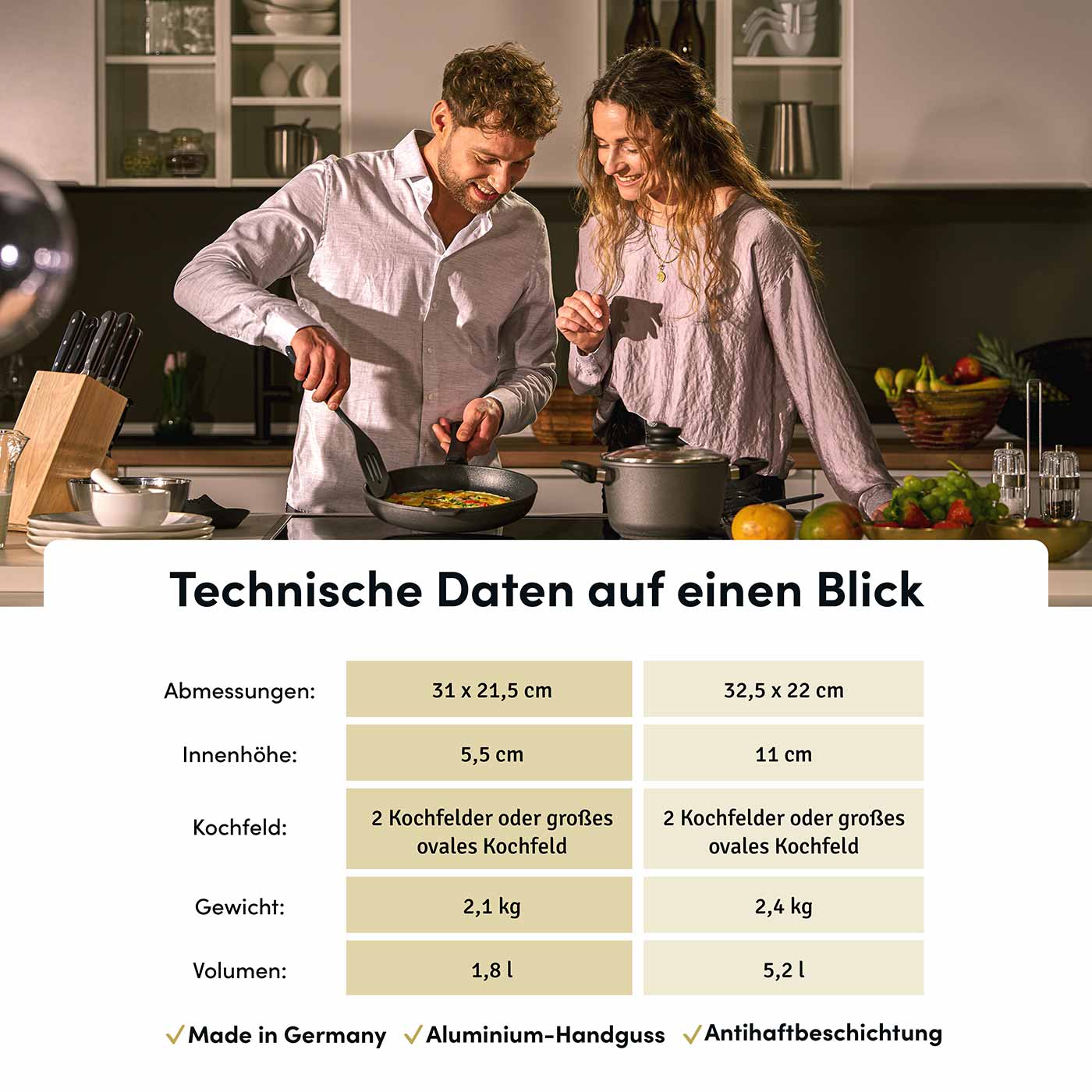 2025 2-in-1 Bräter 33,5 x 23,5 cm mit Deckel