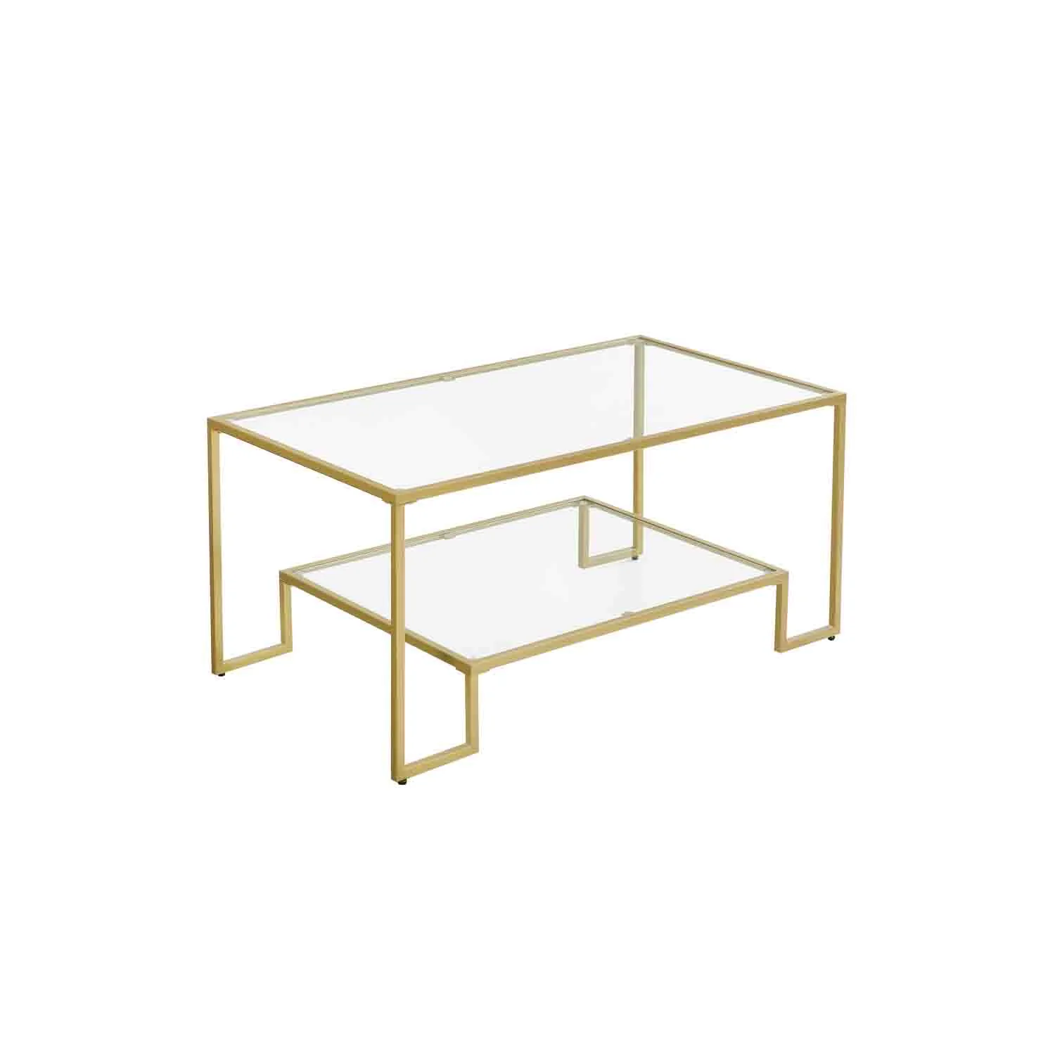 Couchtisch aus Glas mit Stauraum, Oberfläche aus gehärtetem Glas