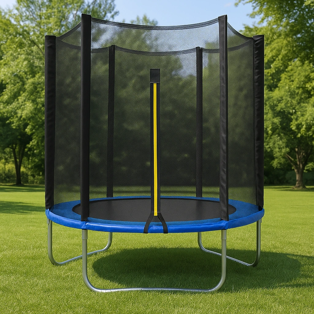 Trampoline rond avec filet de sécurité, structure métallique, pour jardin, diamètre 2,50 m x hauteur 3 m - omVstTw103dc