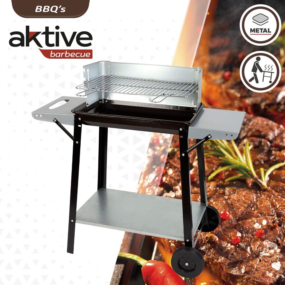 Aktive tragbarer Holzkohlegrill mit 4 Grillhöhen