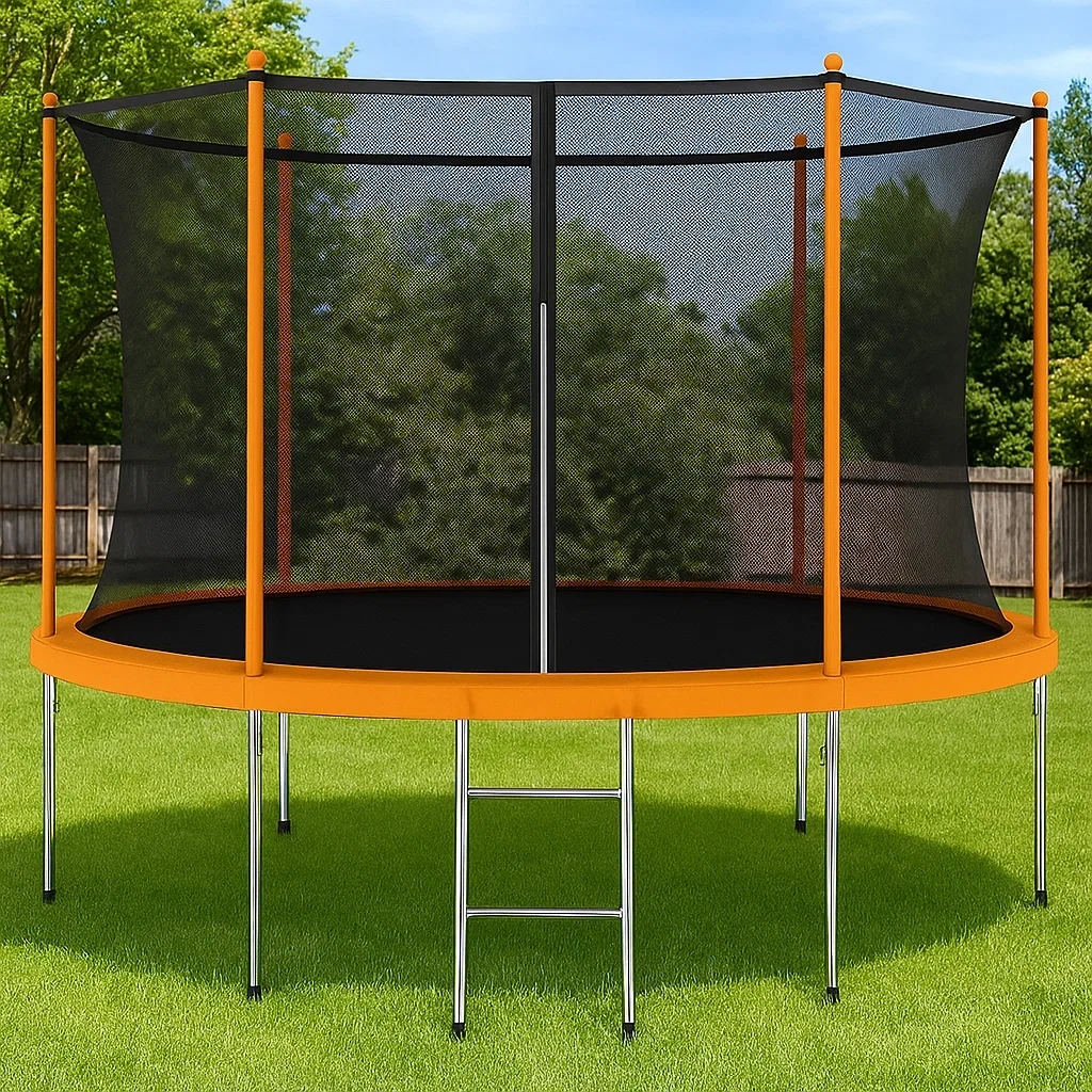 Trampoline rond orange 305x250 pour usage extérieur - bHmuOysf18Md