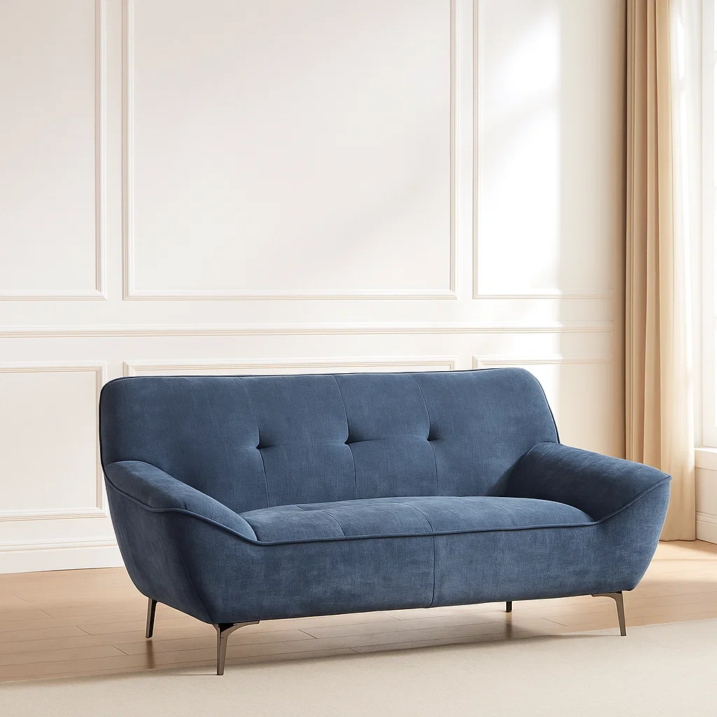 Blaues, gestepptes 3- und 2-Sitzer-Sofa aus Polyester für das Wohnzimmer, 169×87×83 cm - VkgWkO3Xi1s8