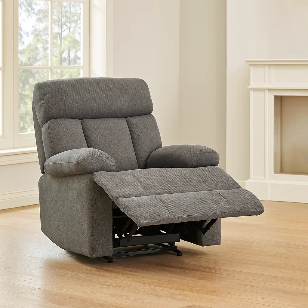 Transat, gris foncé, en tissu, adapté à une utilisation intérieure, 80 x 80 x 122 cm