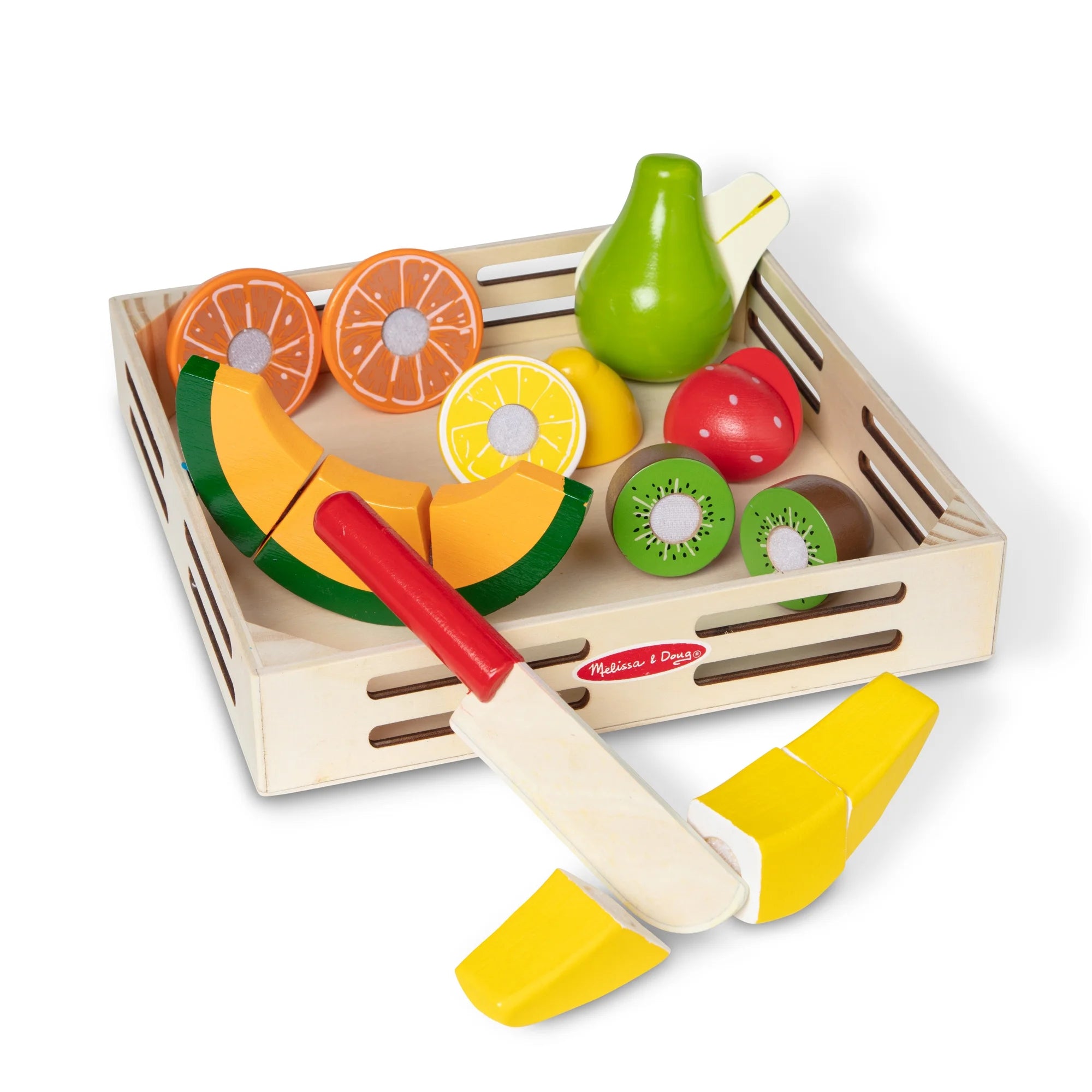 Melissa & Doug Obstschneideset – Küchenspielzeug aus Holz, mehrfarbig