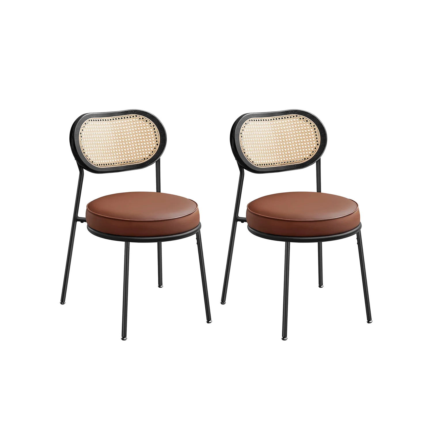 Set aus 2 Esszimmerstühlen mit Bobo PE Rattan-Rückenlehne