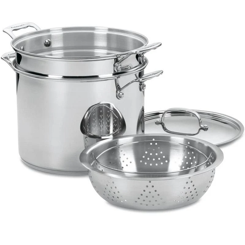 2025 Cuisinart 12-Liter Edelstahl-Dampfgarer und Pastakocher-Set