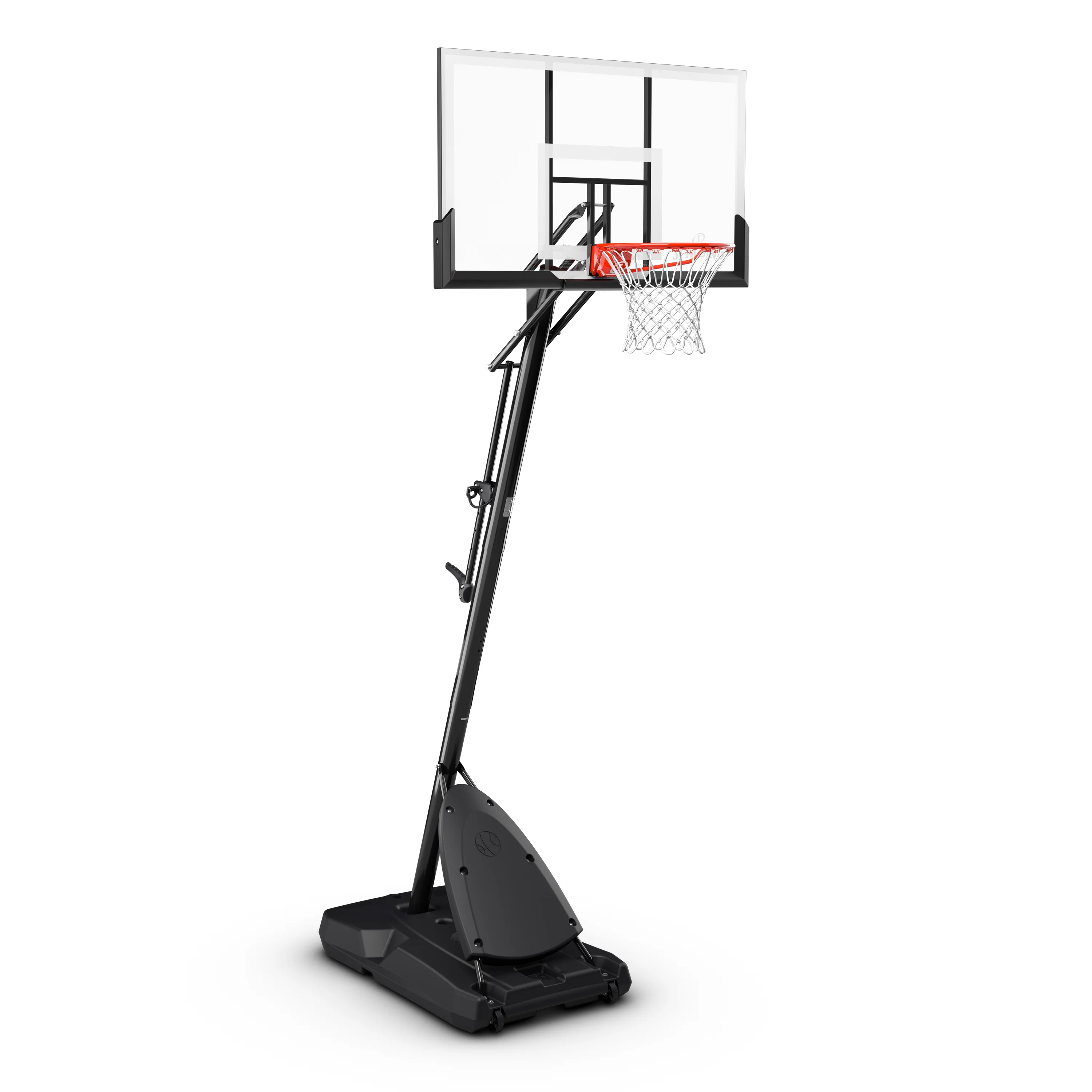 Spalding 2025 Tragbarer Basketballkorb (137 cm) – Unzerbrechliches Polycarbonat-Backboard. Höhenverstellbares Exacta-System und Pro Slam-Ring – Für Outdoor-Spiele