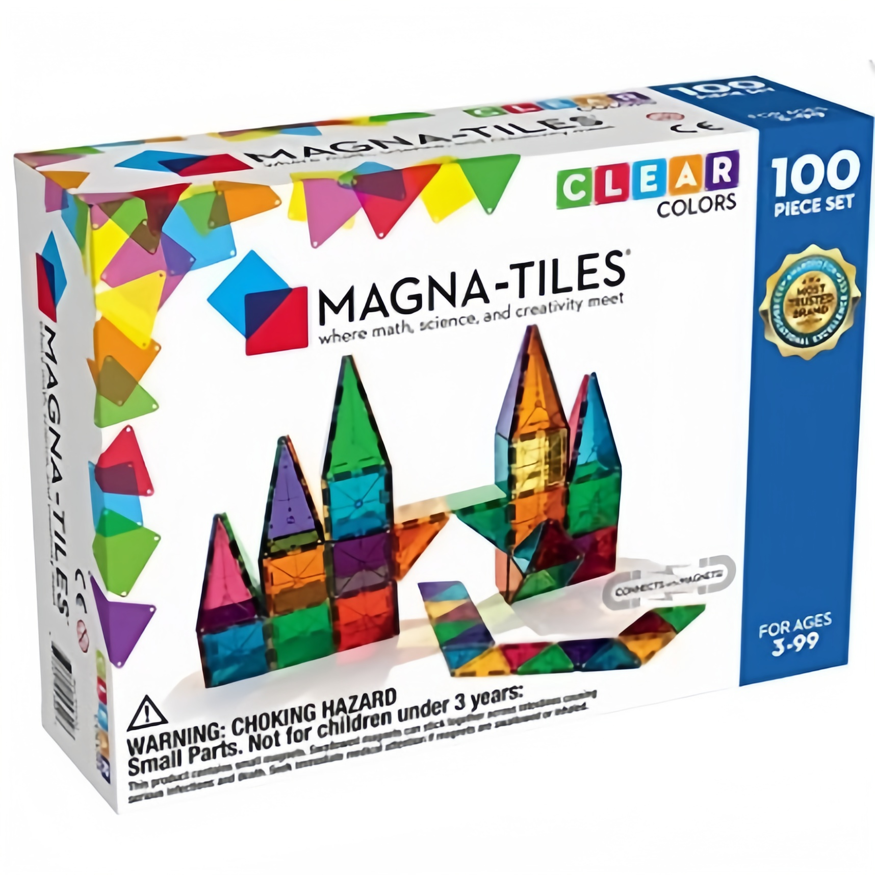 Magna-Tiles Set mit 100 transparenten Farben, Lernspielzeug