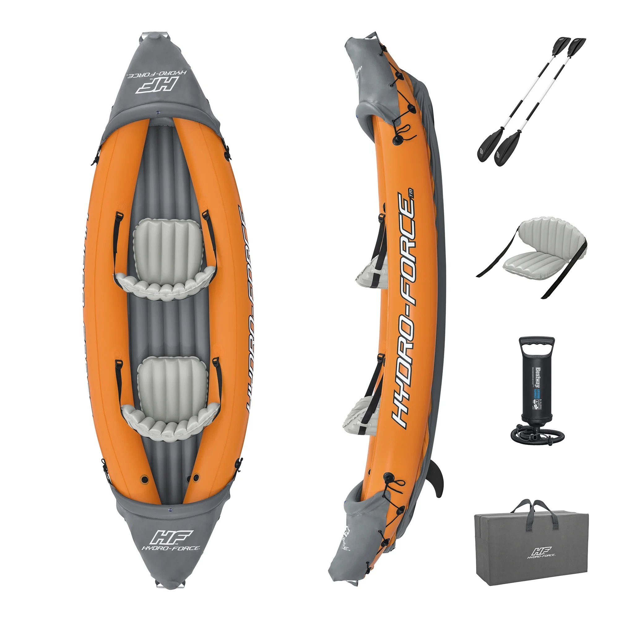 Bestway Hydro Force Lite Rapid X2 aufblasbares Kajak: Outdoor-Wassersportset