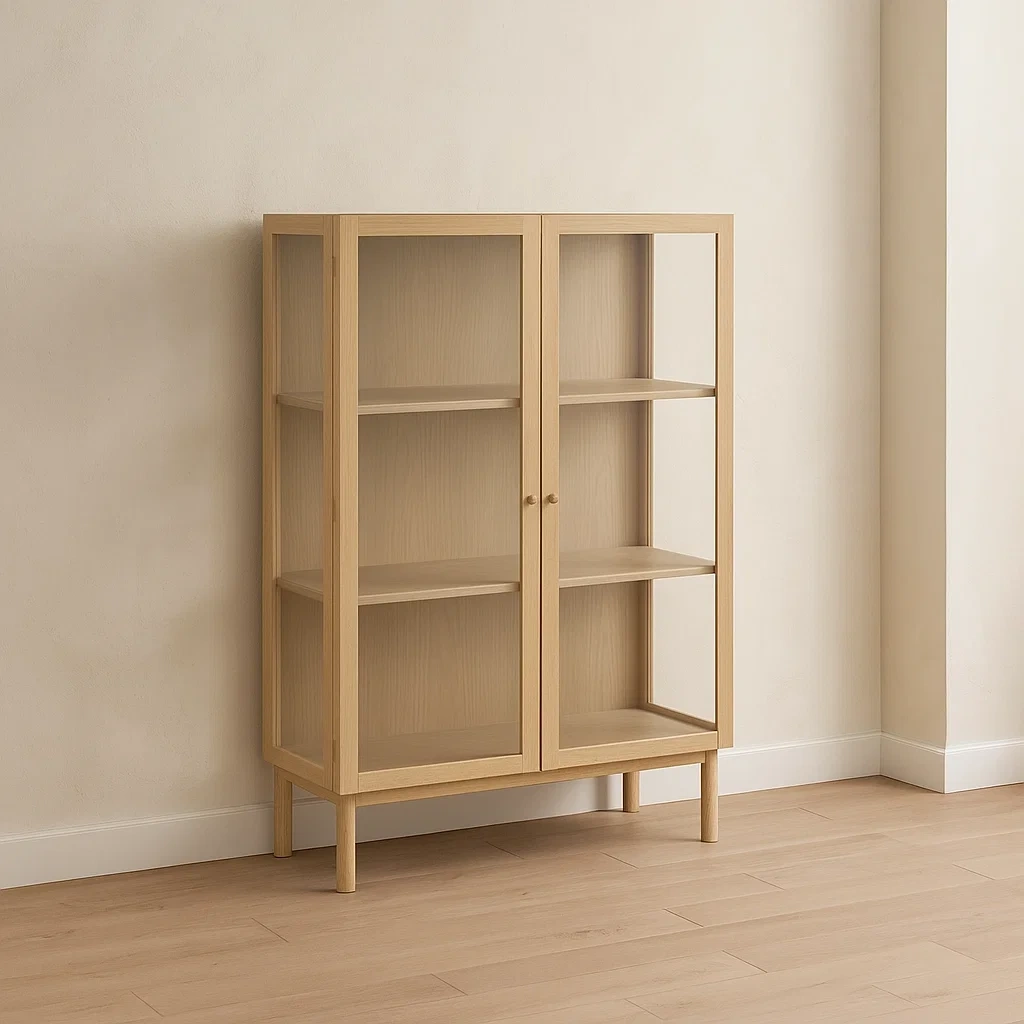 Vitrine en chêne, bois et verre, pour usage intérieur, 100 x 40 x 140 cm