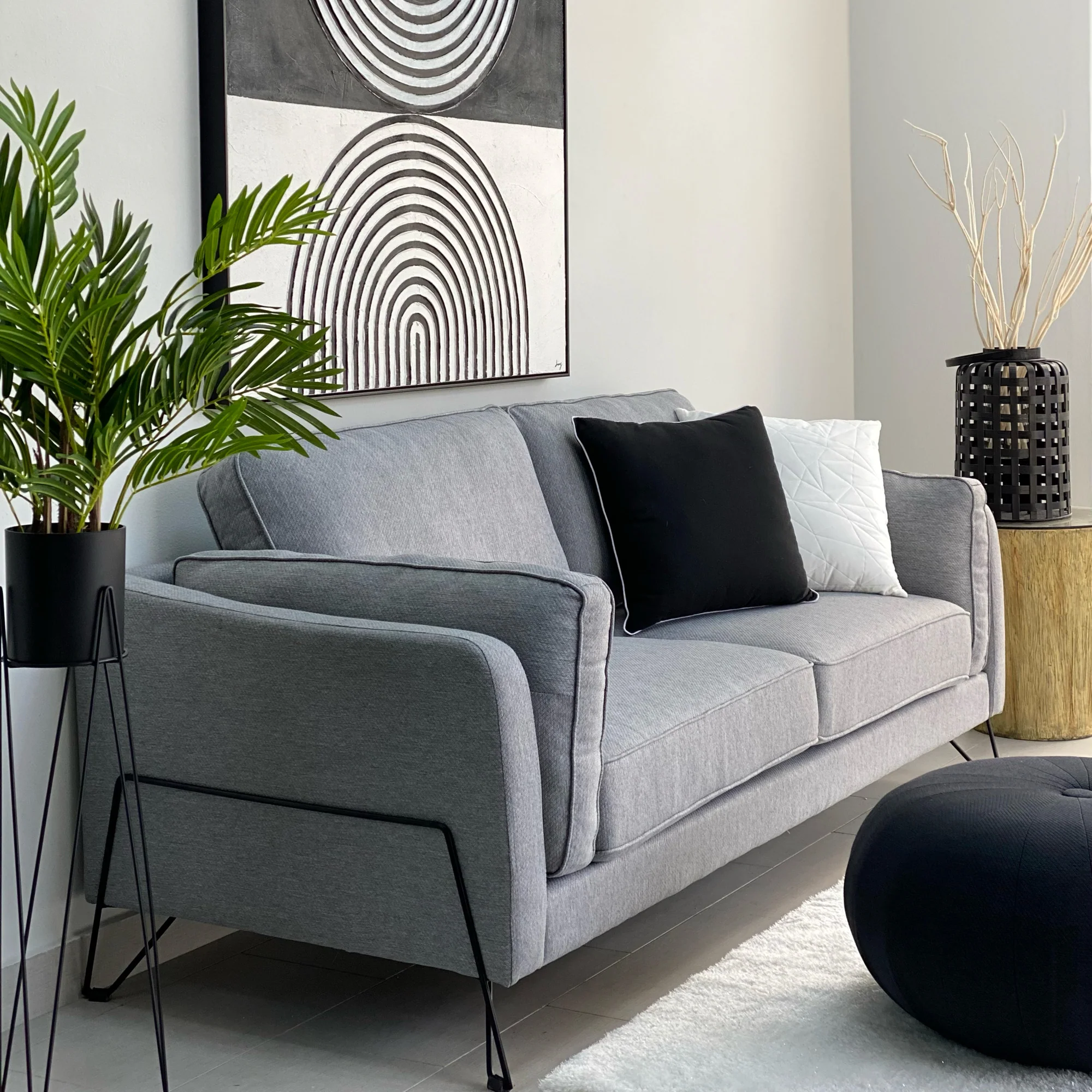 Ravdi Stoff Grau Sofa