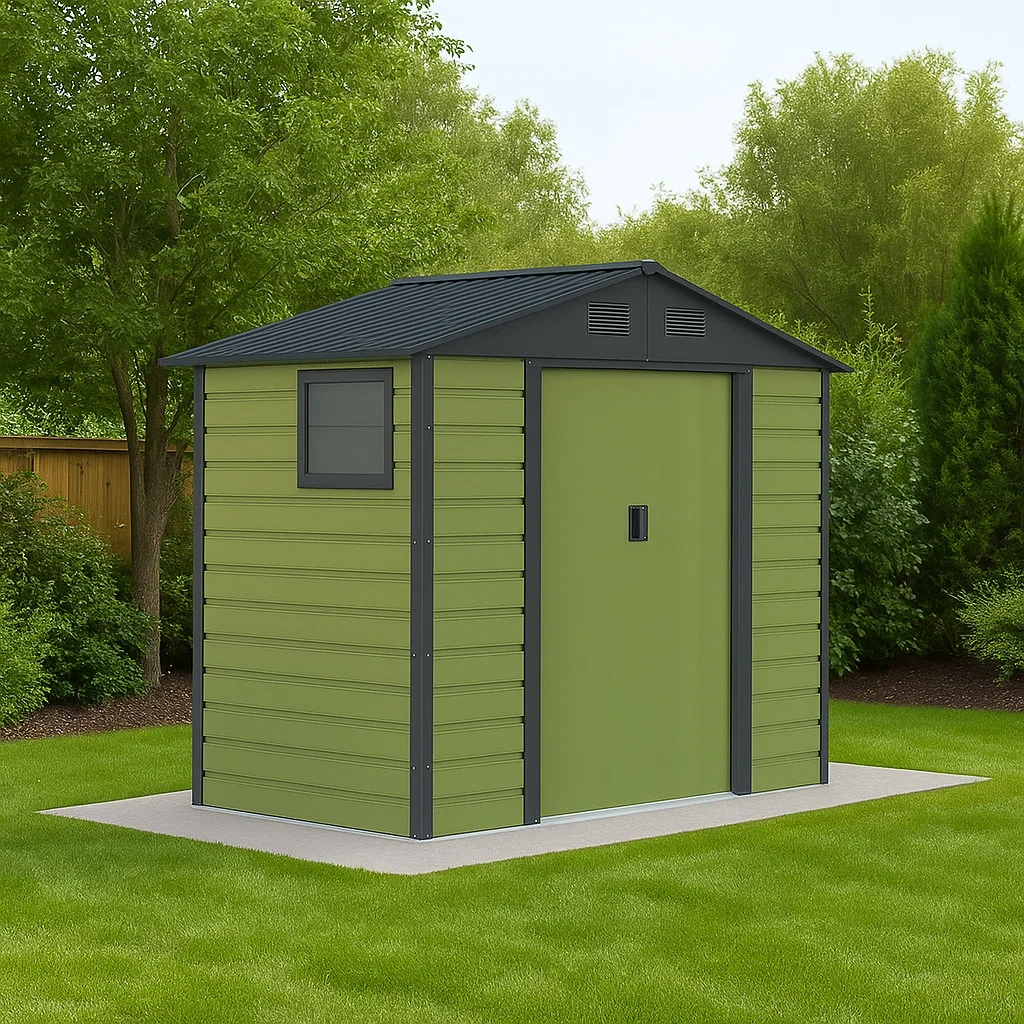 Abri de jardin en acier galvanisé vert, 3,88 m² - DhAiAQA134Hz