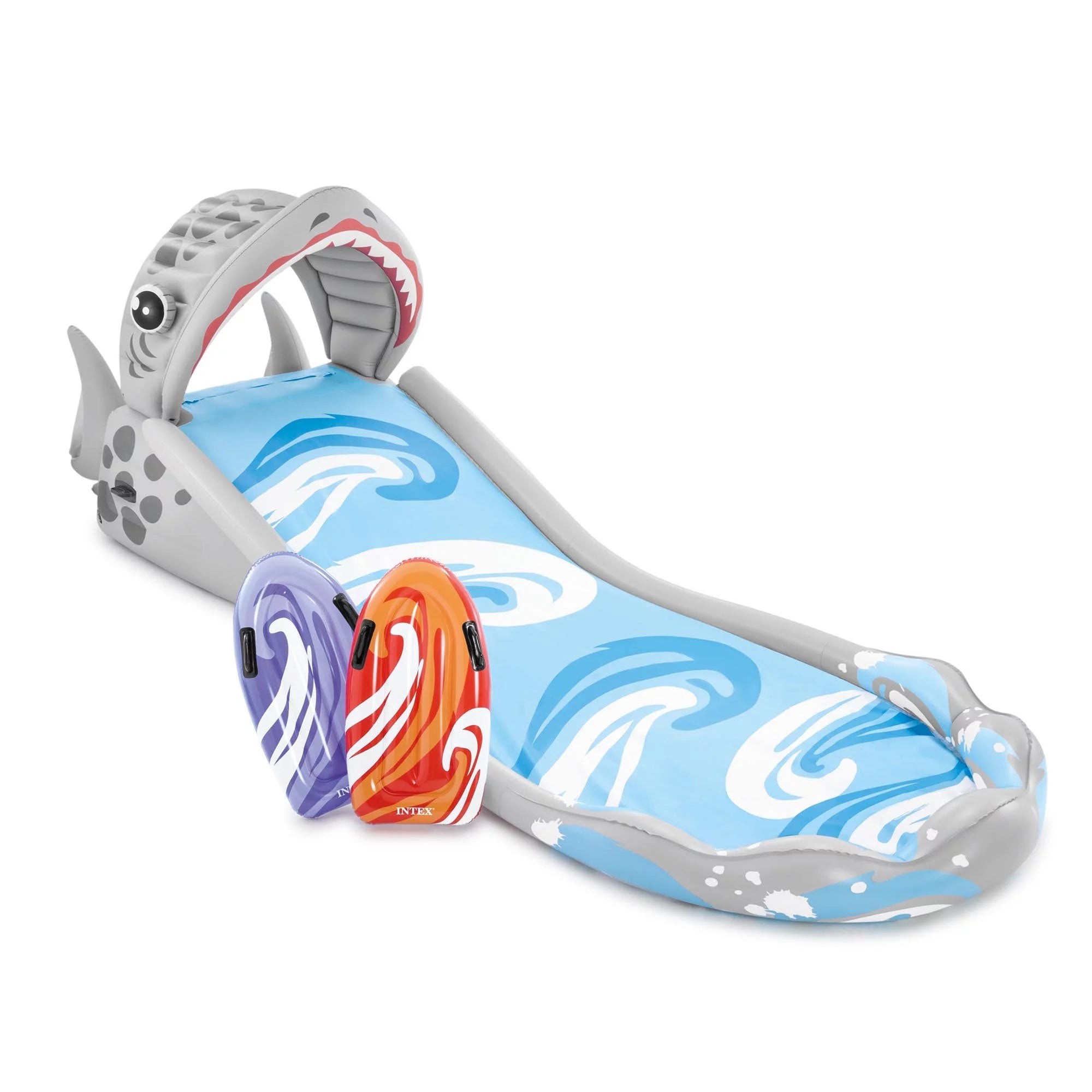 Intex aufblasbare Garten-Wasserrutsche mit Surfern und elektrischer Luftpumpe