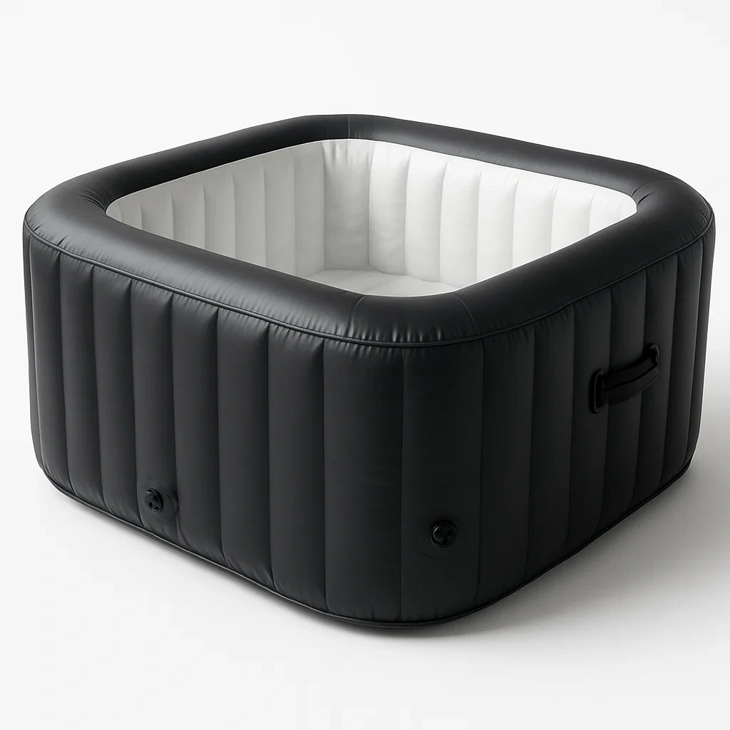 Aufblasbare Whirlpools, 160 x 160 x 71 cm, 2 Personen, quadratisch, schwarz/weiß xTSwWVi342Rm