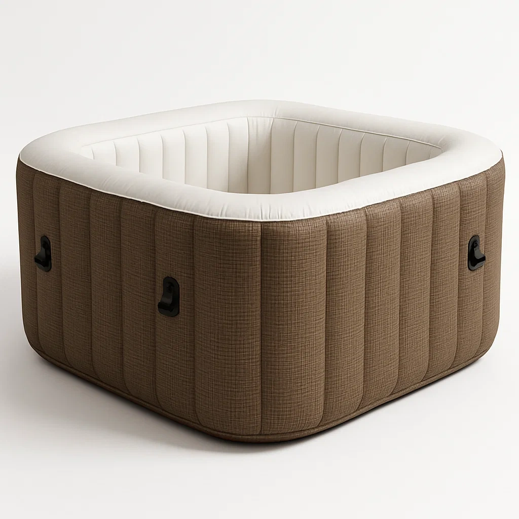 Spa gonflable 160x160x68 cm 2 places carré marron/blanc feAfODR351Le