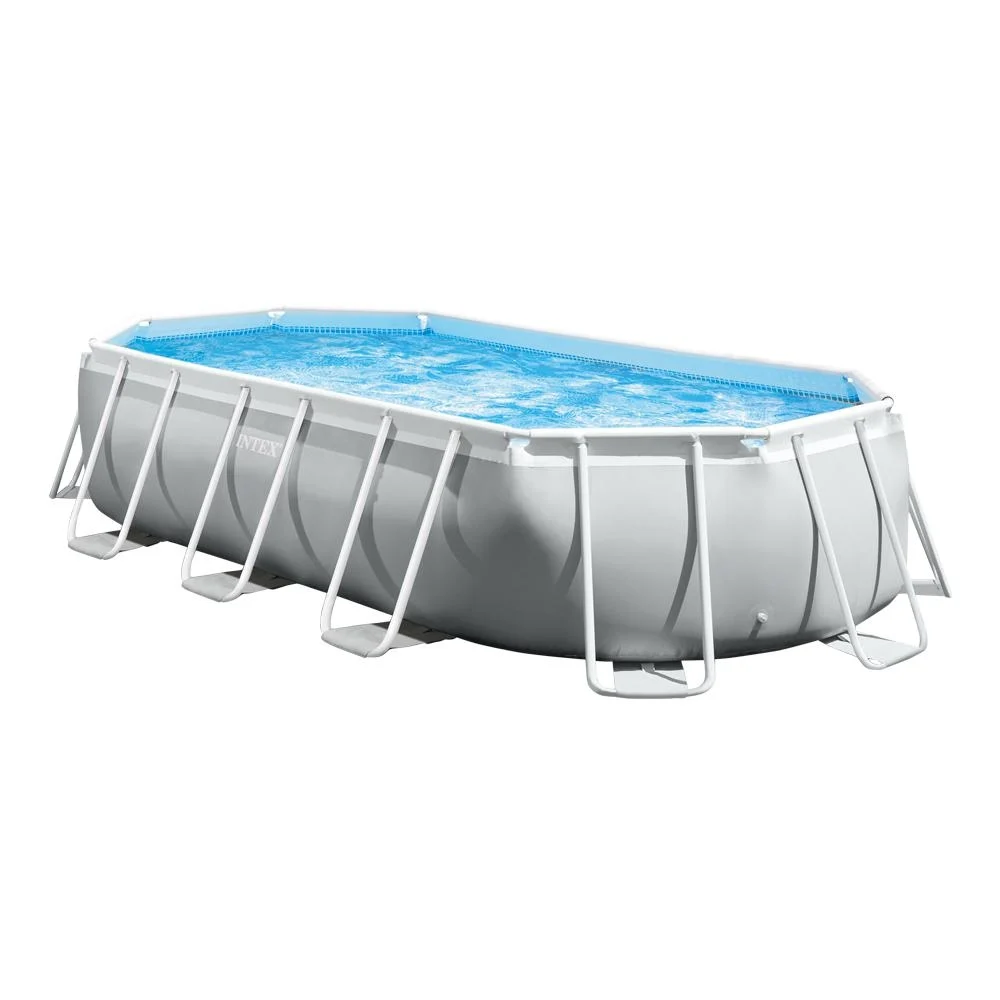 Intex Prism Frame Ovaler Aufstellpool 503x274x122 cm mit Filterpumpe