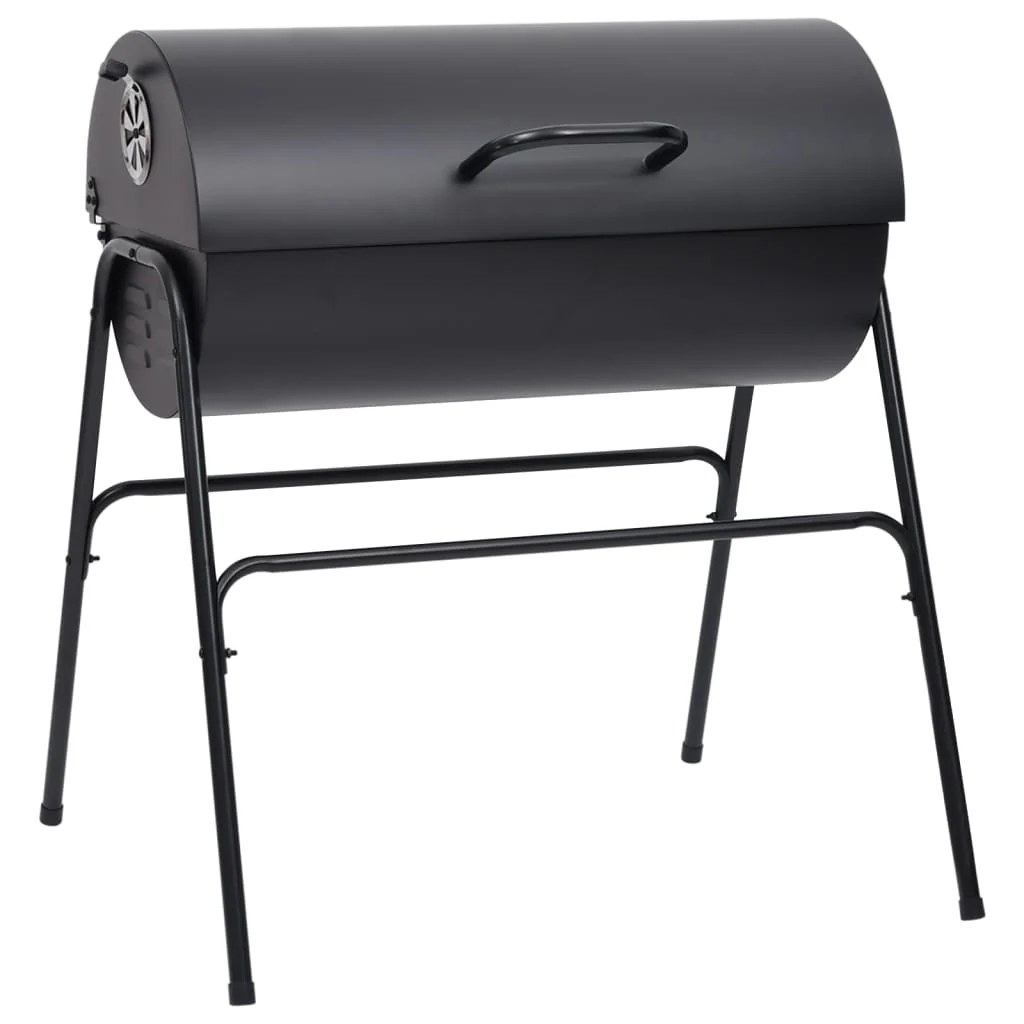 2025 Grill mit 2 schwarzen Grillrosten – Tragbarer Stahlgrill (80 x 95 x 90 cm)