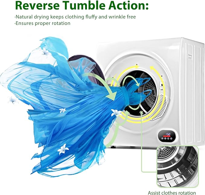 EUHOMY 1400W Tragbarer Haartrockner (Modelljahr 2025) mit LCD-Bedienfeld und vier Funktionen – Weiß