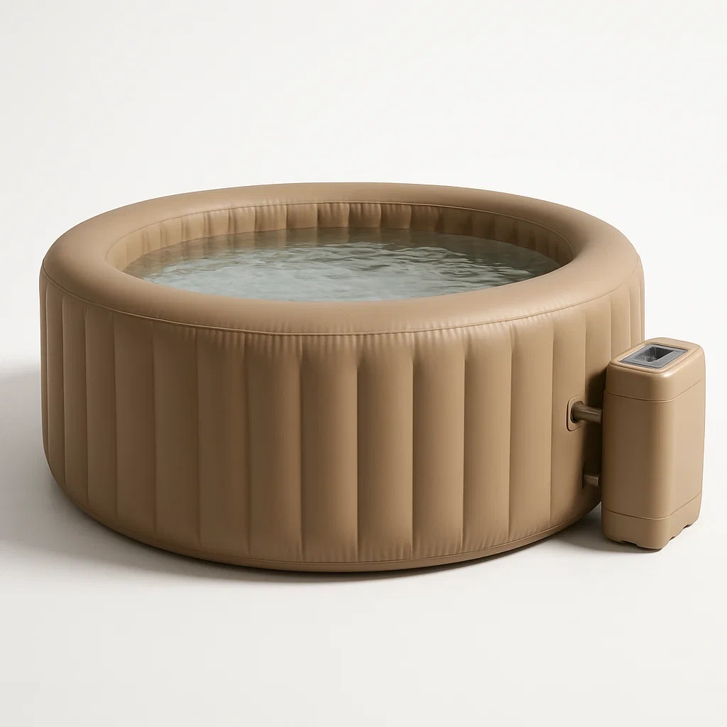 Aufblasbarer Whirlpool, 180 x 180 x 71 cm, rund, für 4 Personen, beige, HFsDJAa341Zg