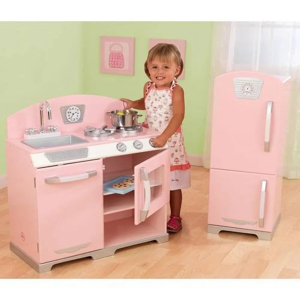 KidKraft Retro-Küche und Kühlschrank in Rosa