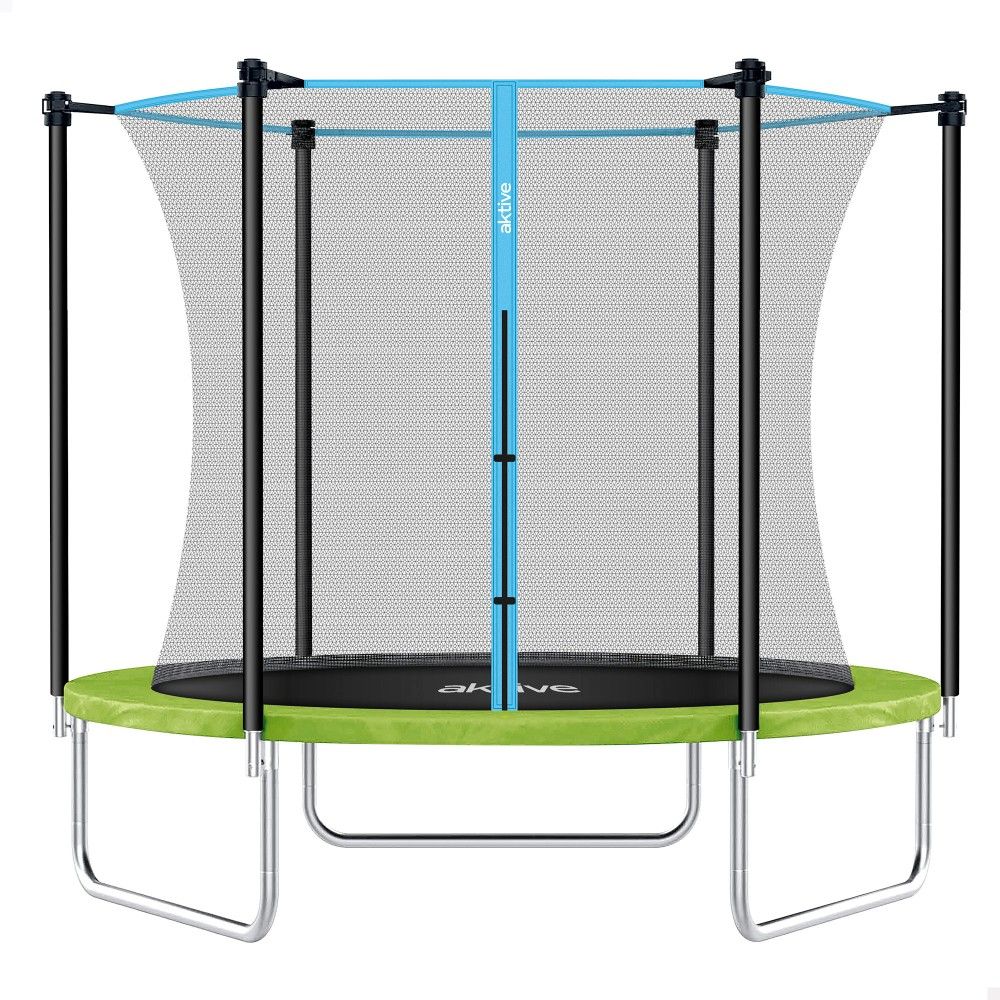 Kindertrampolin, Stahl, max. 50 kg - Aktive. Grün, Schwarz und Blau