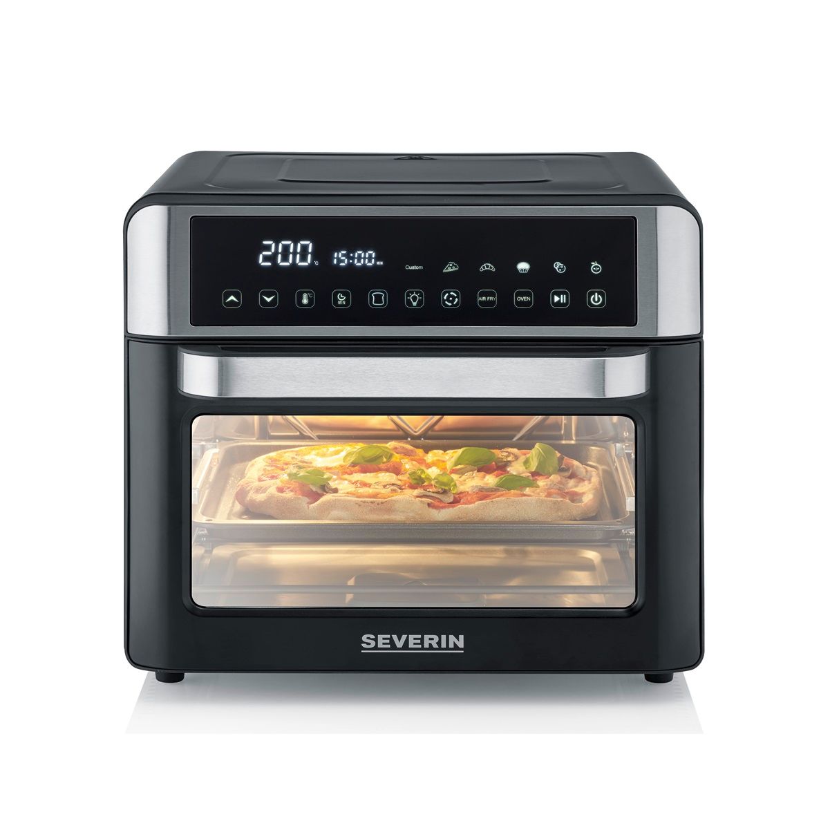 Severin - Backofen mit Back- und Frittierfunktion, 2200 W, 25 l bis 2077 mm, Schwarz