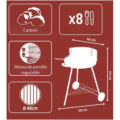 Neuer Manaus 48 cm Holzkohlegrill