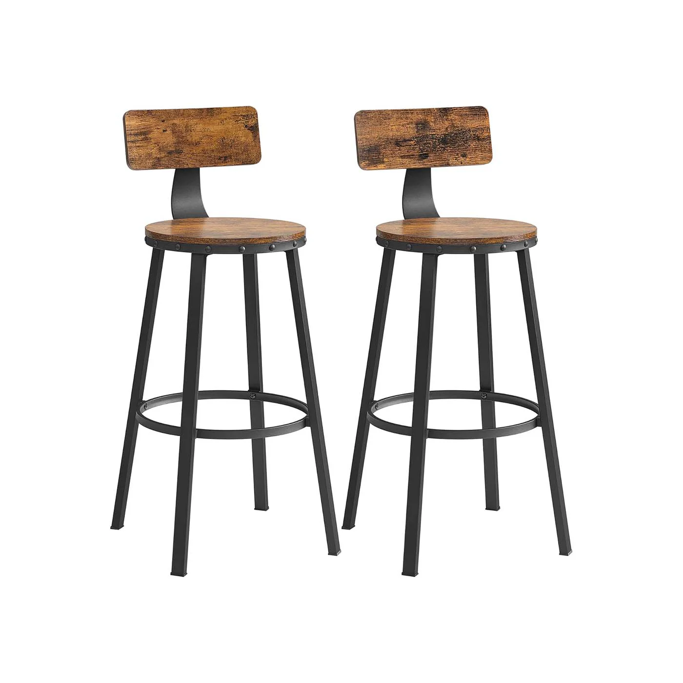 2 hohe Hocker im Industriestil